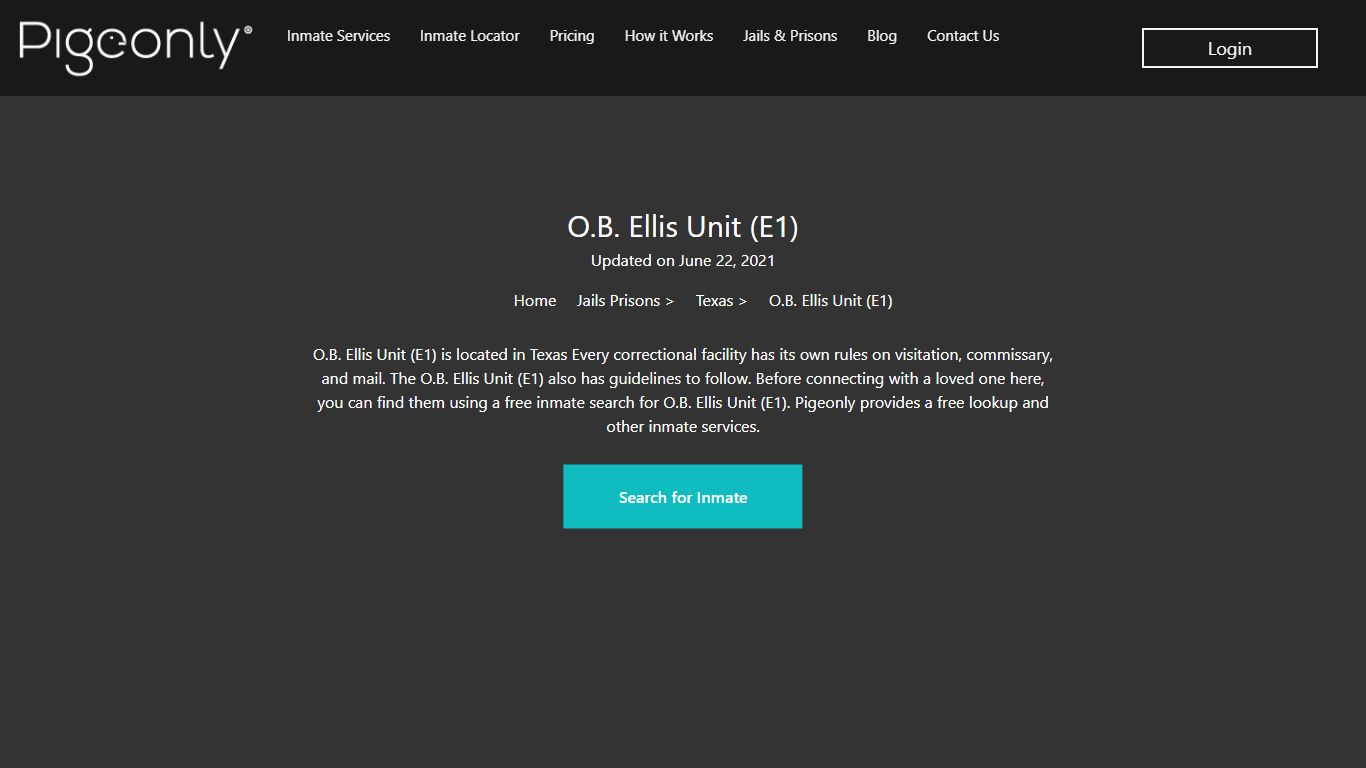 O.B. Ellis Unit (E1) Inmate Search | Texas