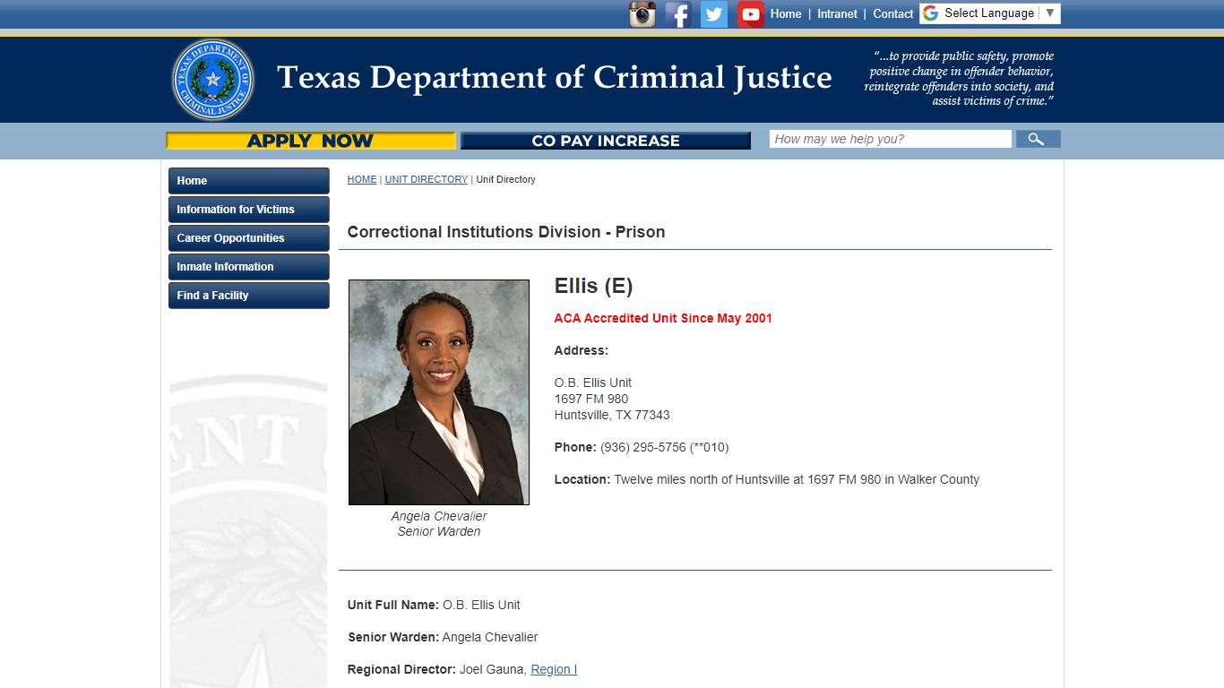 Unit Directory - Texas Department of Criminal Justice